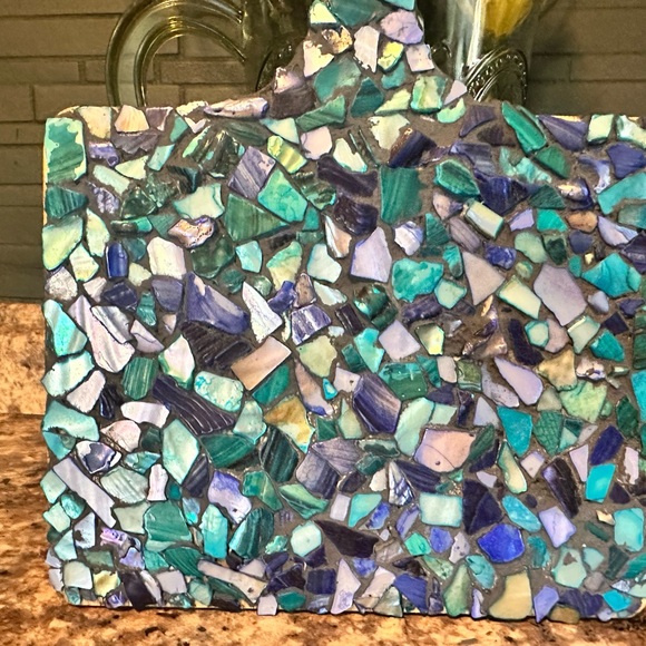 Mosaic Glass Cutting Board - Blue and Green - Picture 3 of 3